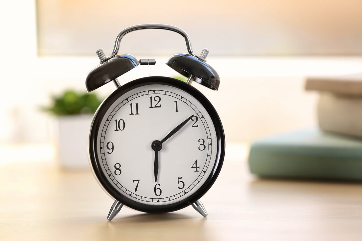 Alarm Clock on Table Indoors